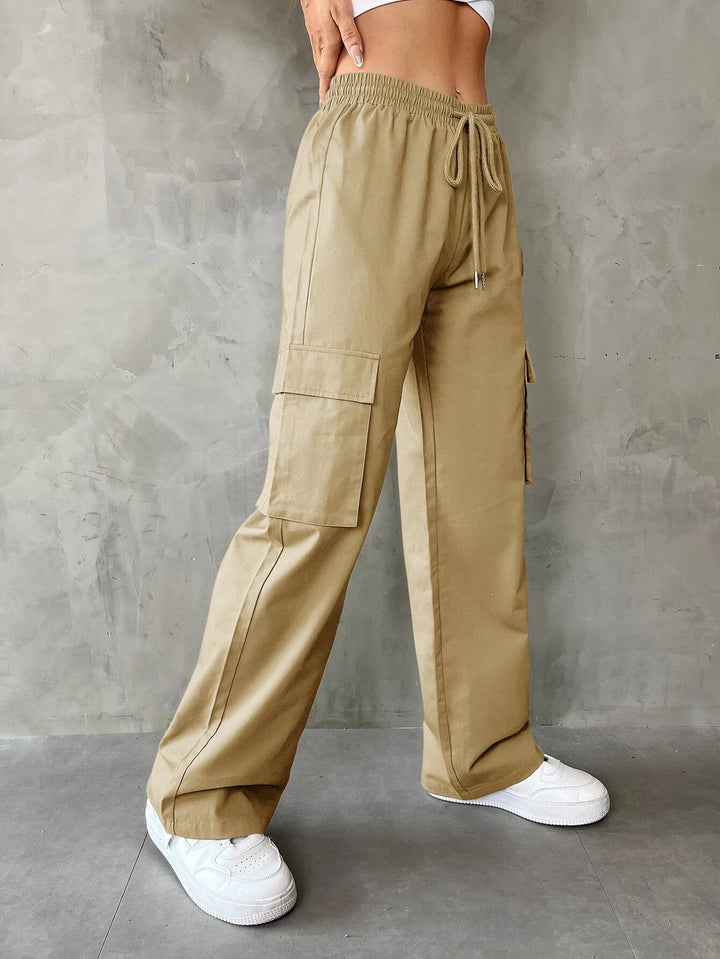 Plain Waist Cargo Pants