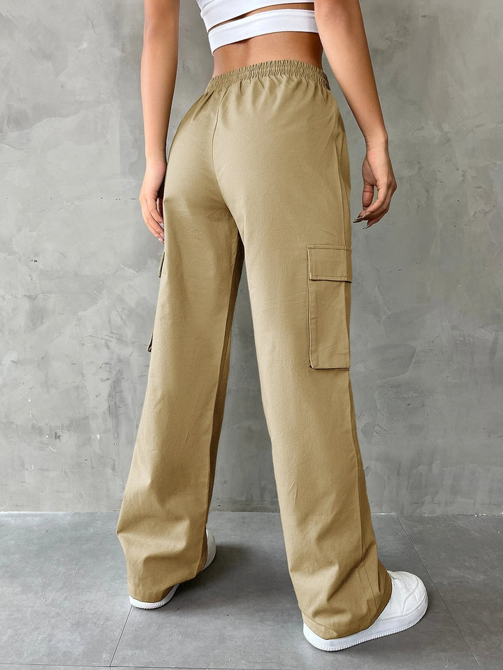 Plain Waist Cargo Pants