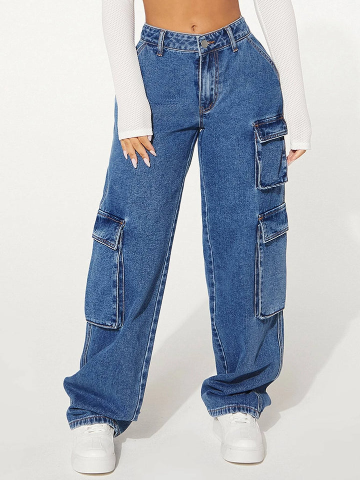 Flap Pocket Cargo Jeans