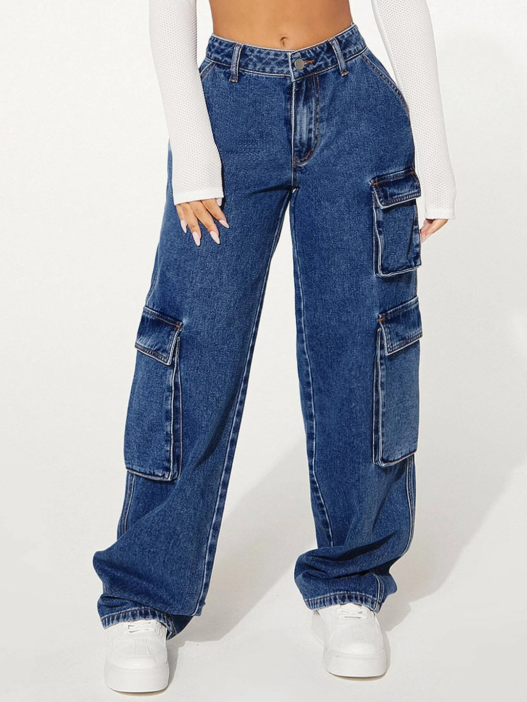 Flap Pocket Cargo Jeans