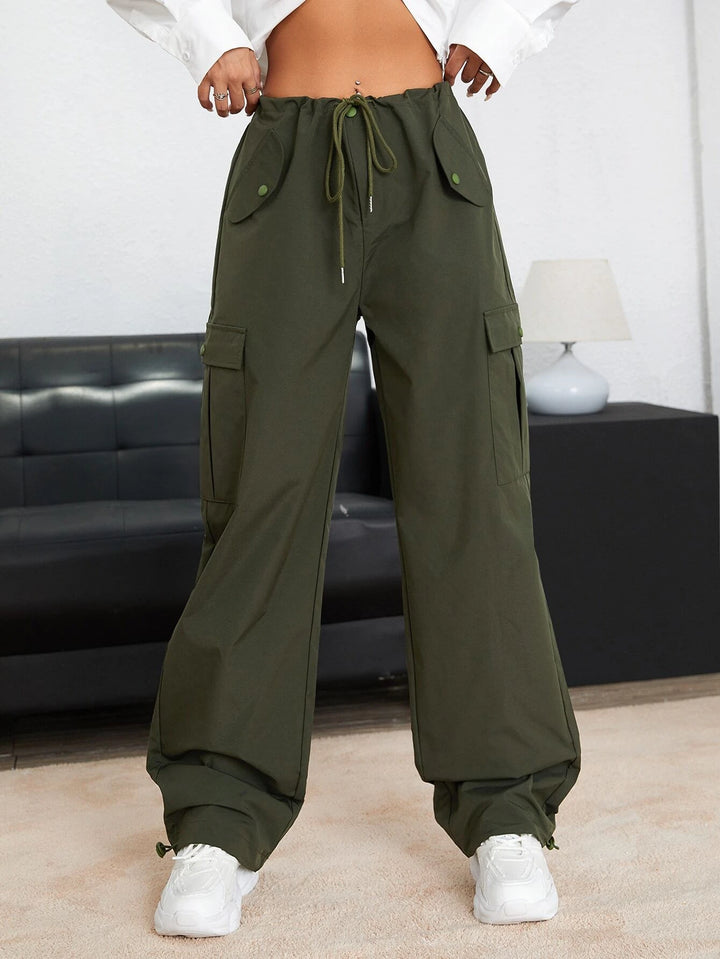 Casual Waist Parachute Pants