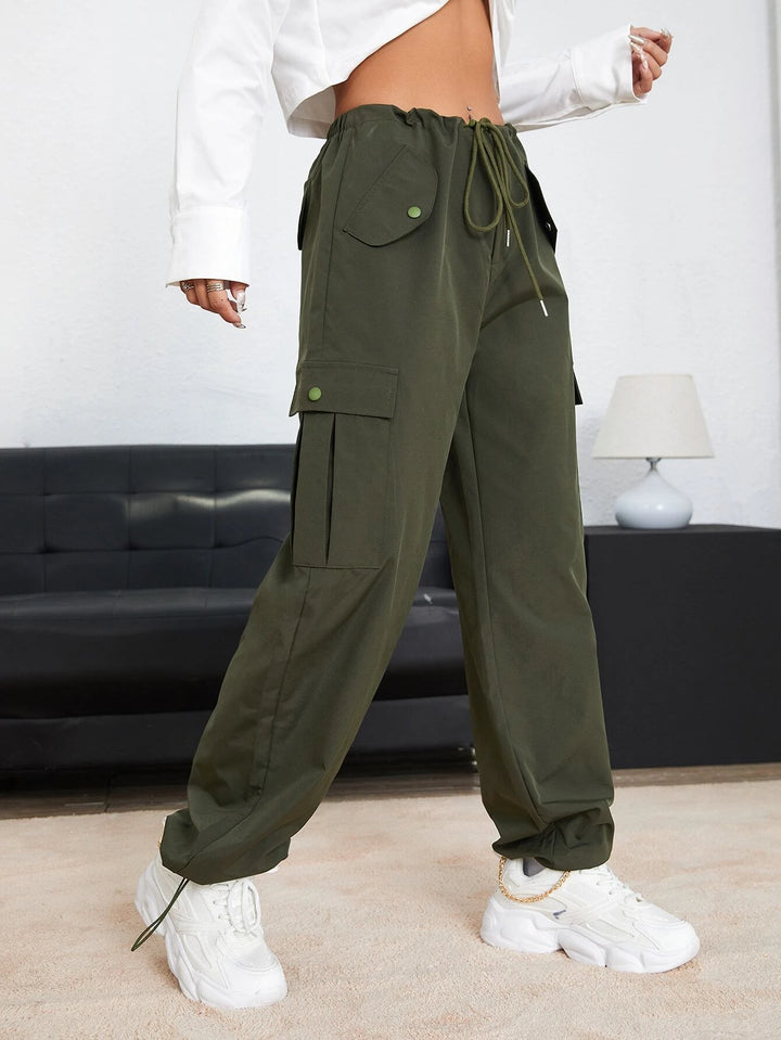 Casual Waist Parachute Pants