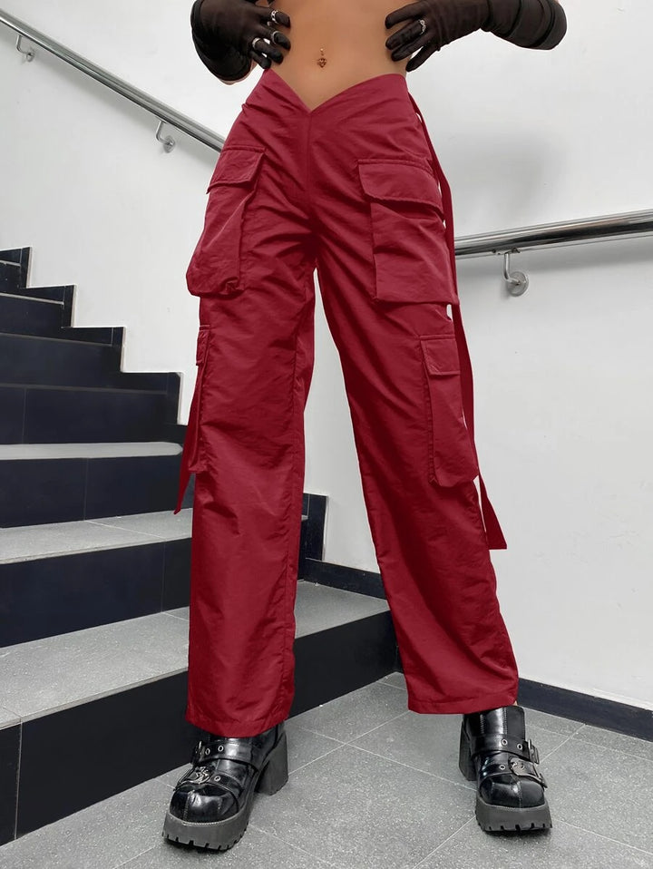 Street Vibes Tape Flap Pocket Side Cargo Pants