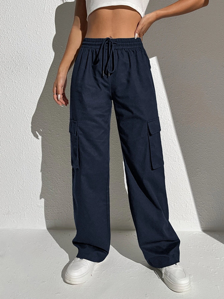 Plain Waist Cargo Pants