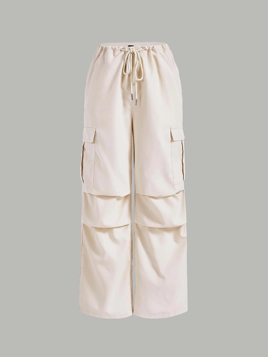 Flap Pocket Cargo Pants With Drawstring