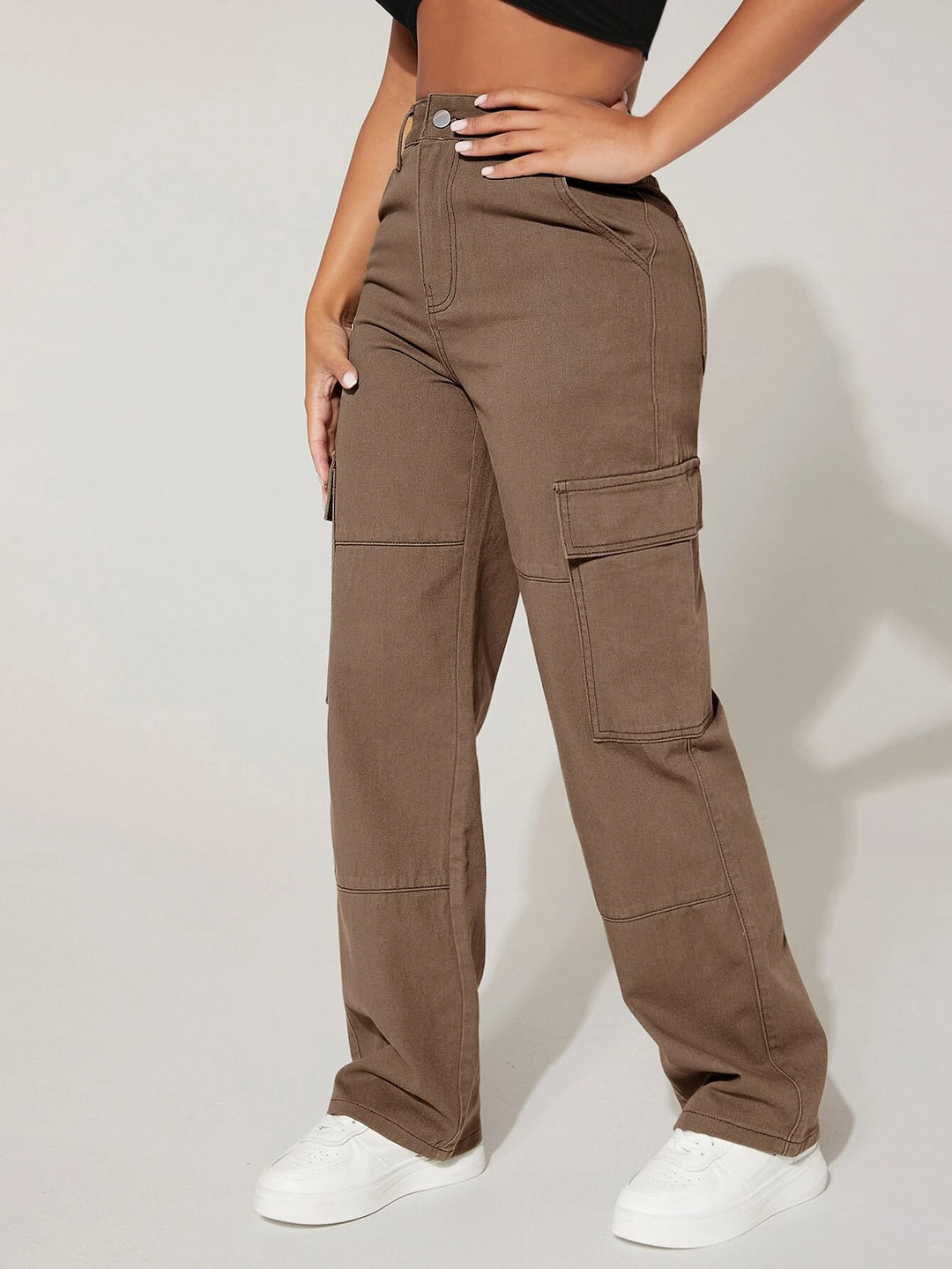 High Waist Cargo Jeans