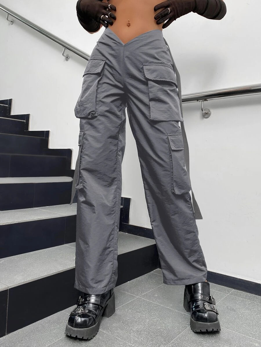 Flap Pocket Side Parachute Jogger Cargo Pants