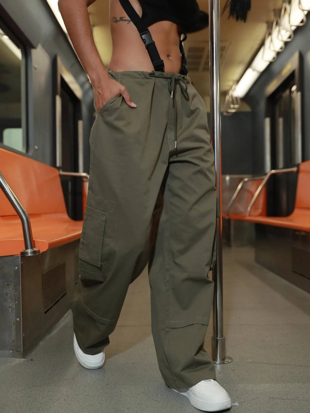 Flap Pocket Wide Length Cargo Pants