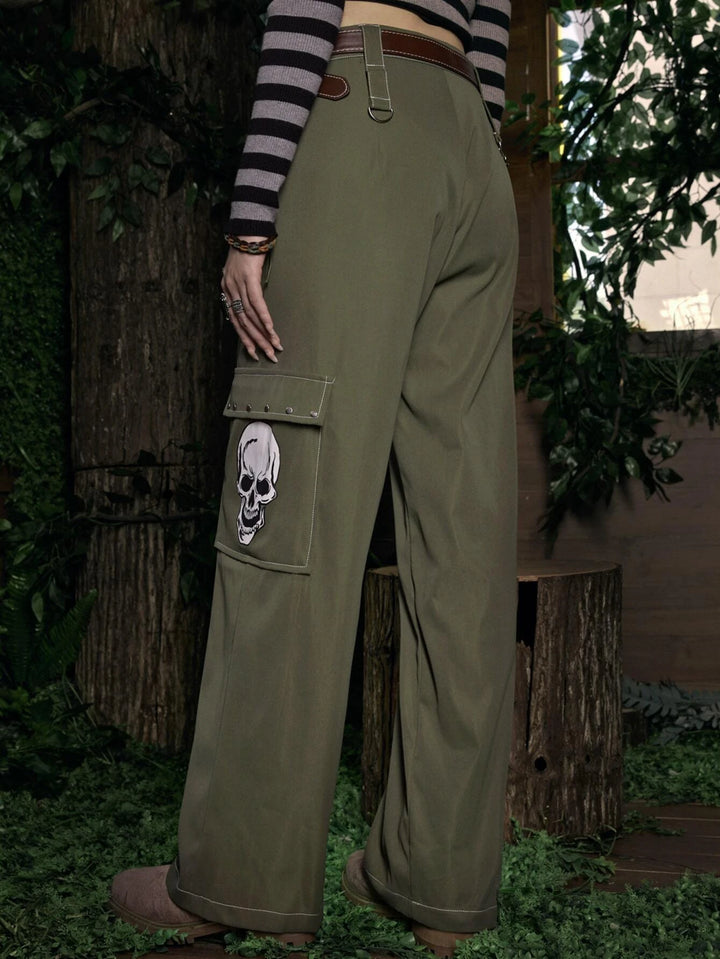 Casual Printed Cargo Pants