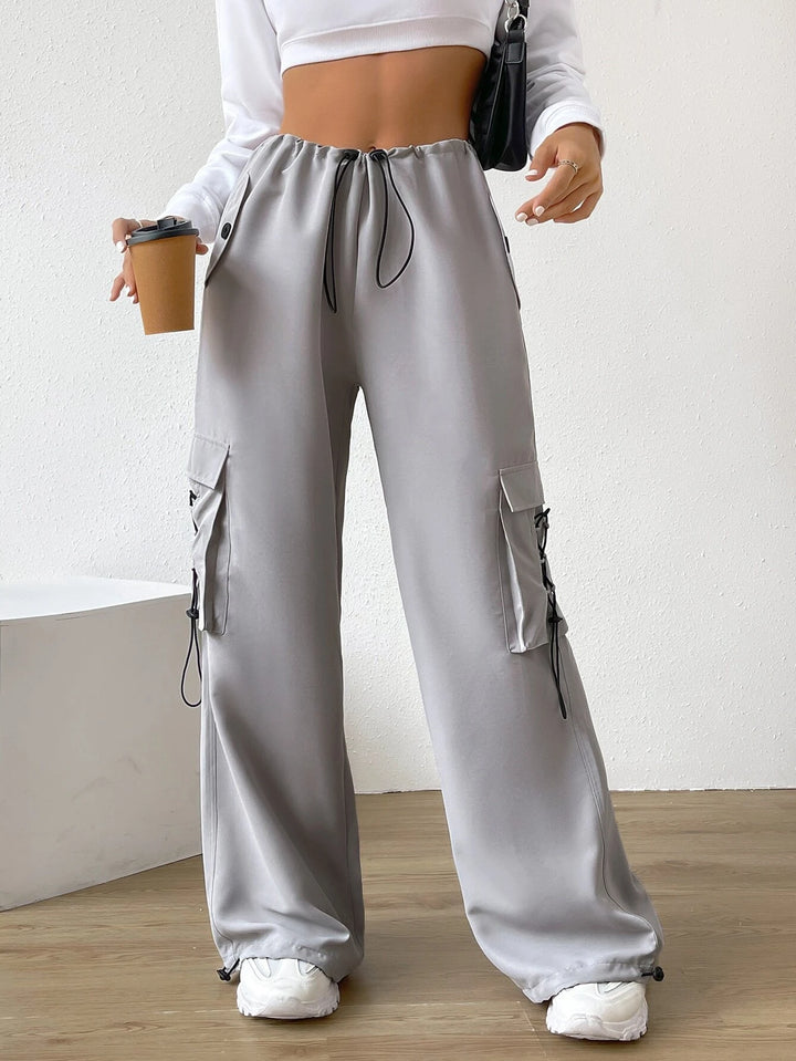 Flap Pocket Waist Cargo Pants