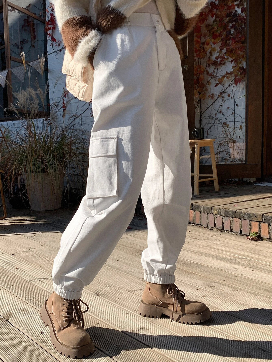 Casual Slant Pocket Cargo Pants