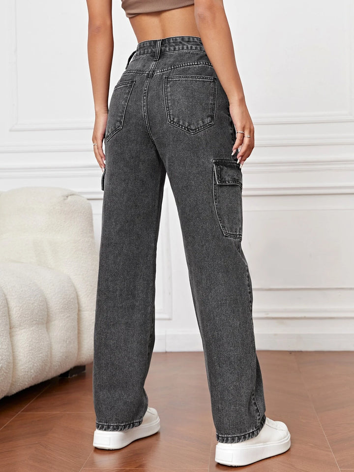 High Waist Straight Jeans