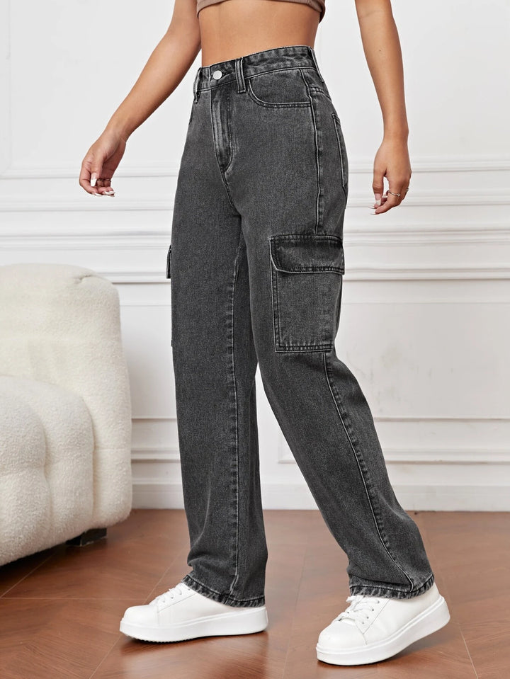 High Waist Straight Jeans