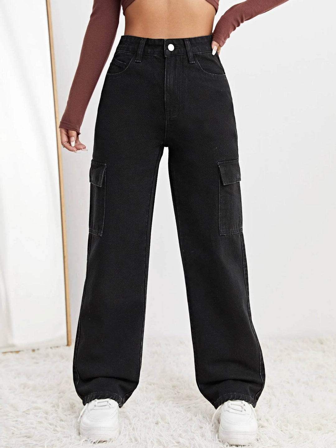 High Waist Straight Jeans