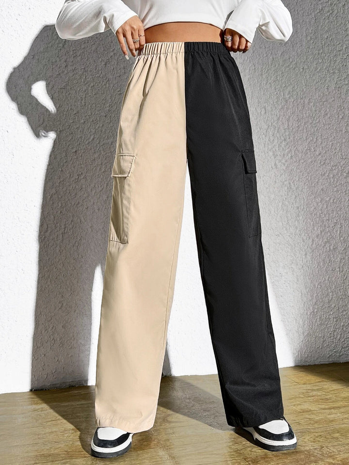 Two Tone Flap Pocket Side Pant
