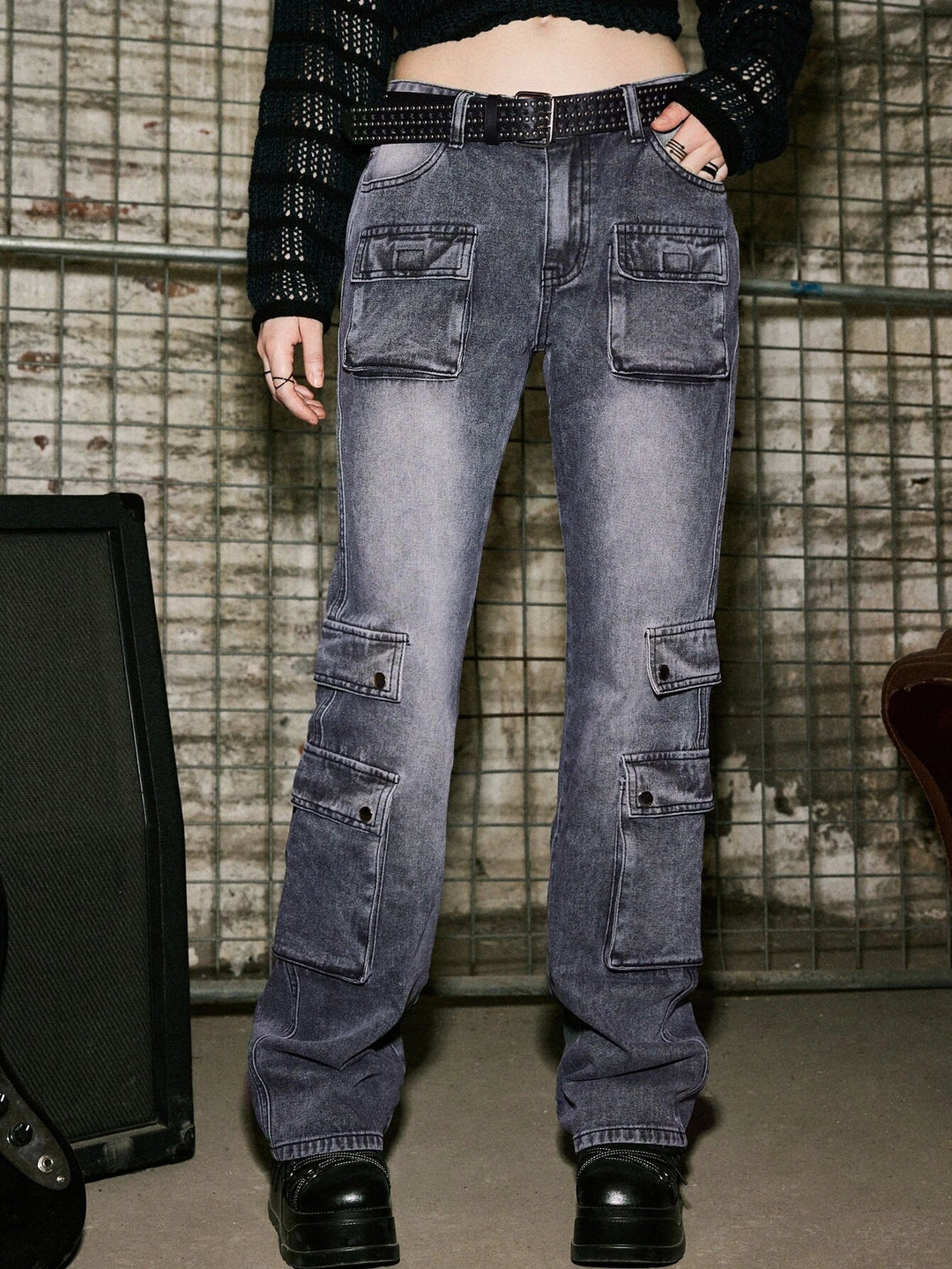 Punk Flap Pocket Cargo Jeans