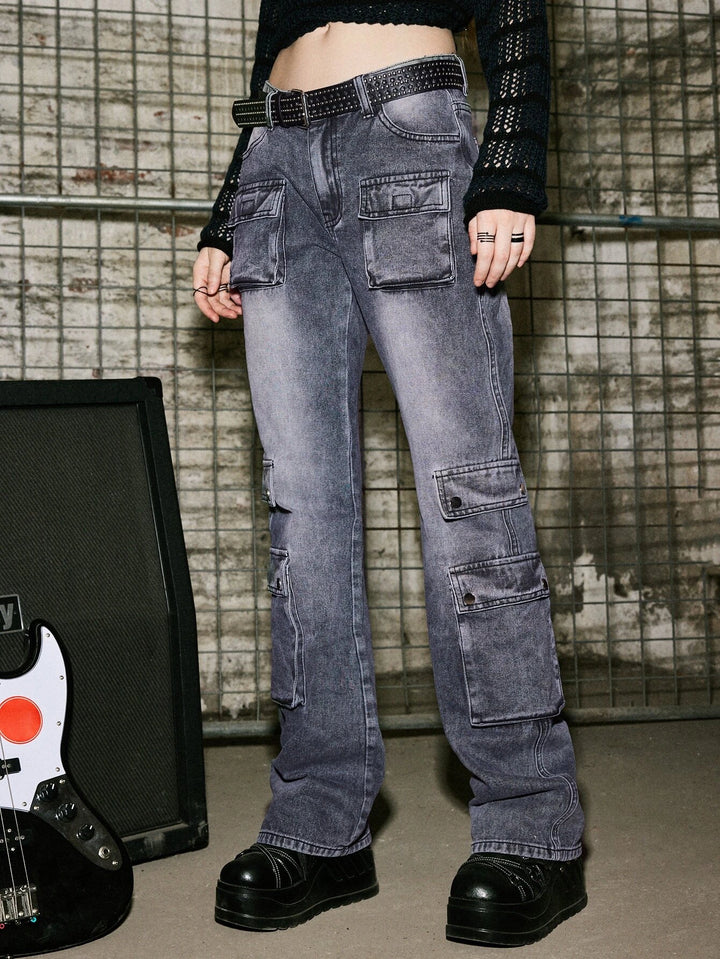 Punk Flap Pocket Cargo Jeans