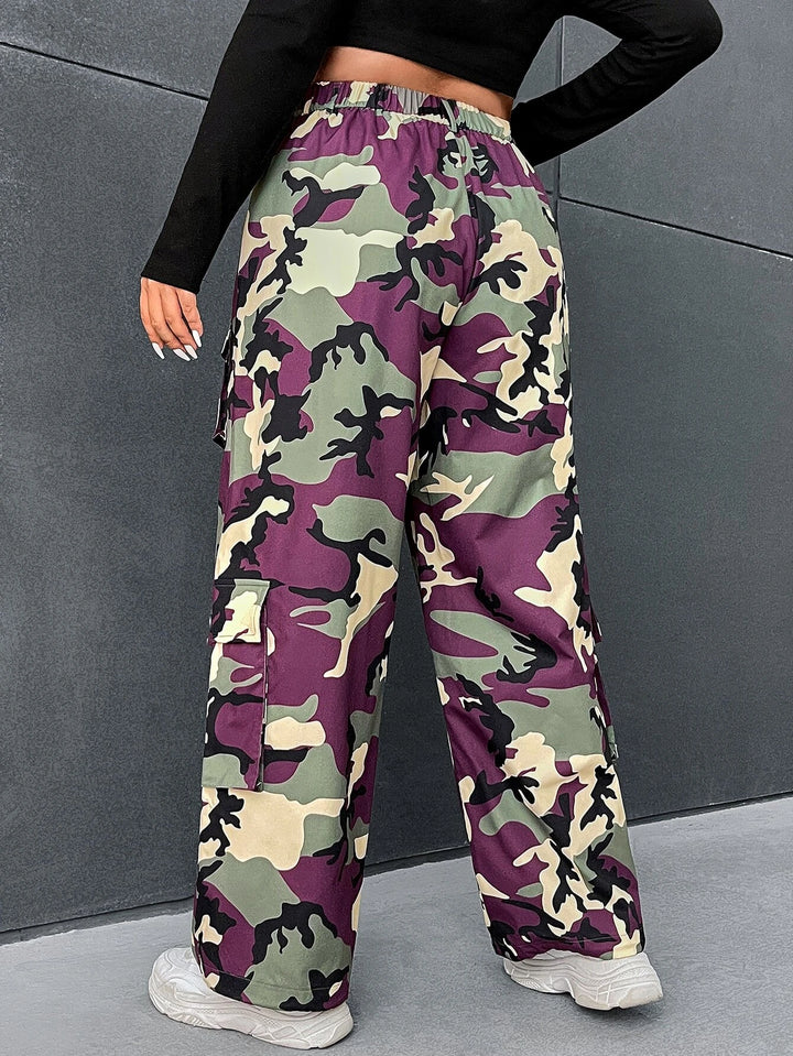 Printed Camo Cargo Pants