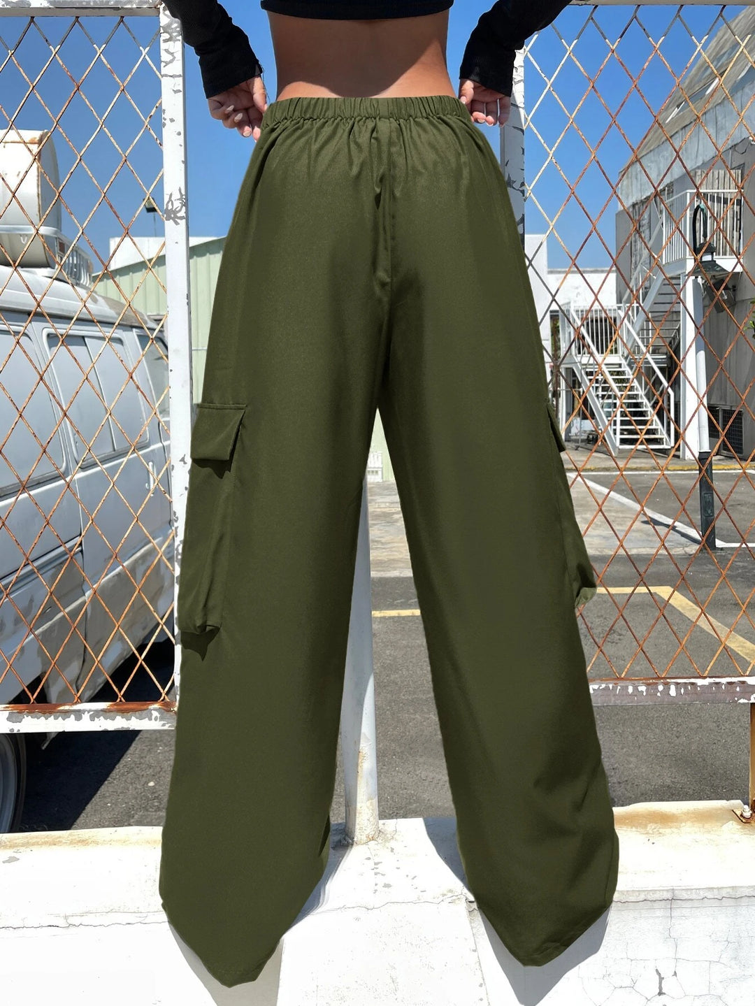 Long Pocket Side Cargo Pants