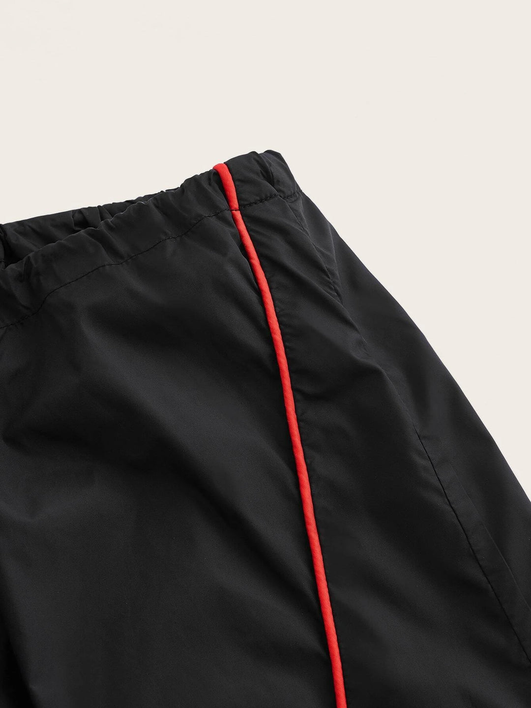 Contrast Piping Flap Pocket Cargo Parachute Pant