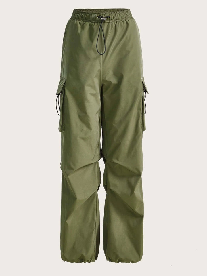 Pocket Drawstring Parachute Cargo Pant