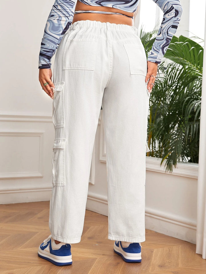 Cargo Jeans With Functional Flap Pockets