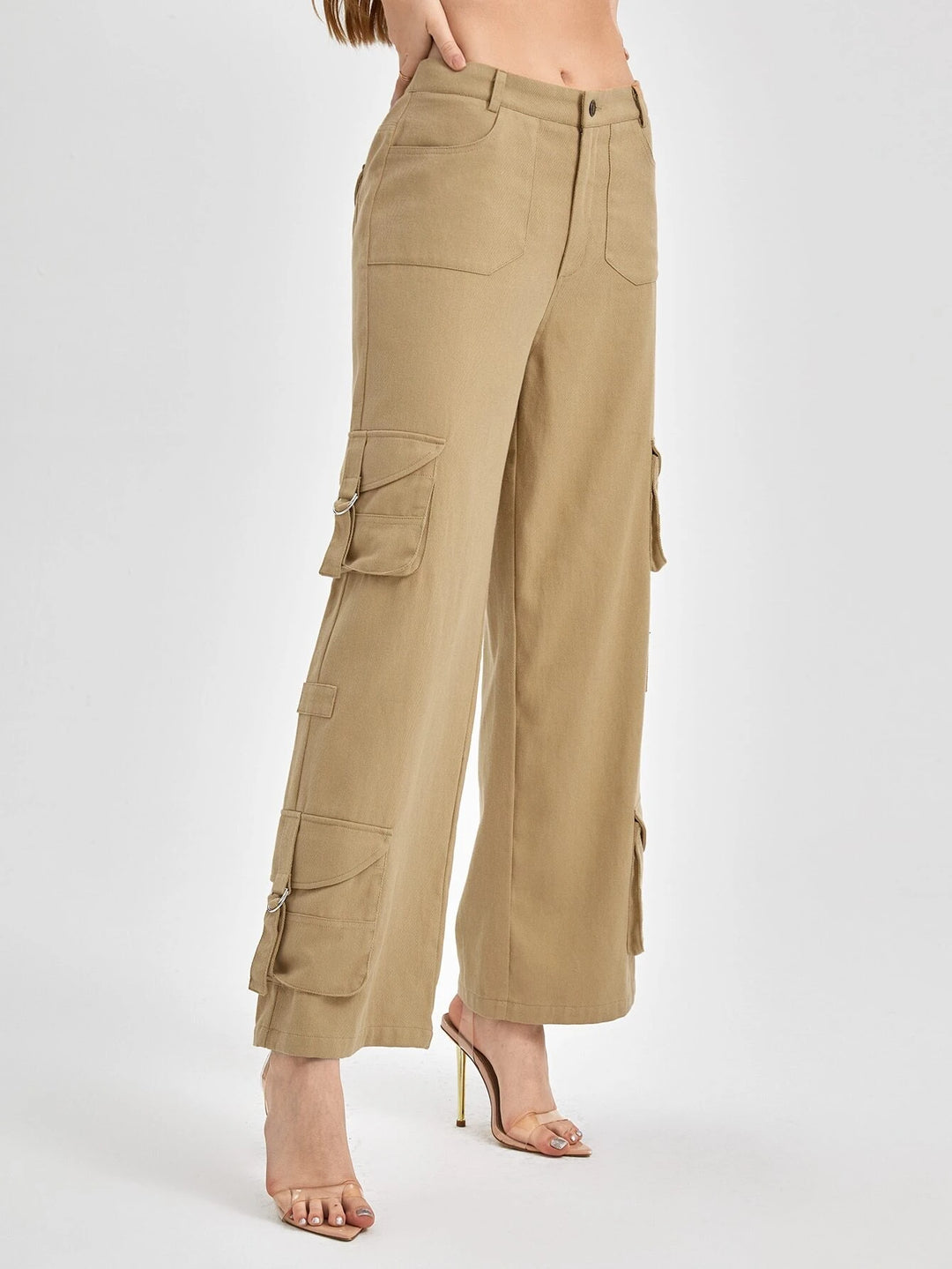 Flap Pocket Buckle Detail Cargo Pants