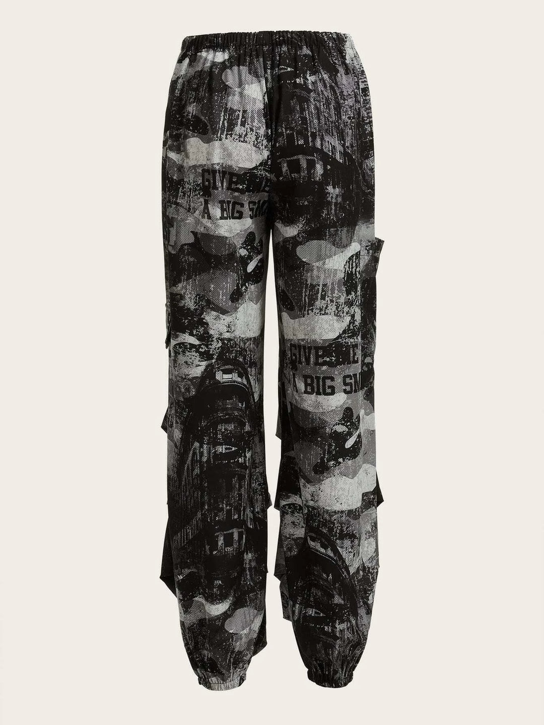 Printed Letter Graphic Cargo Pants