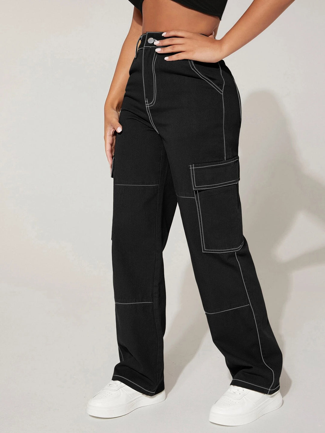 Functional Flap Pocket Cargo Jeans
