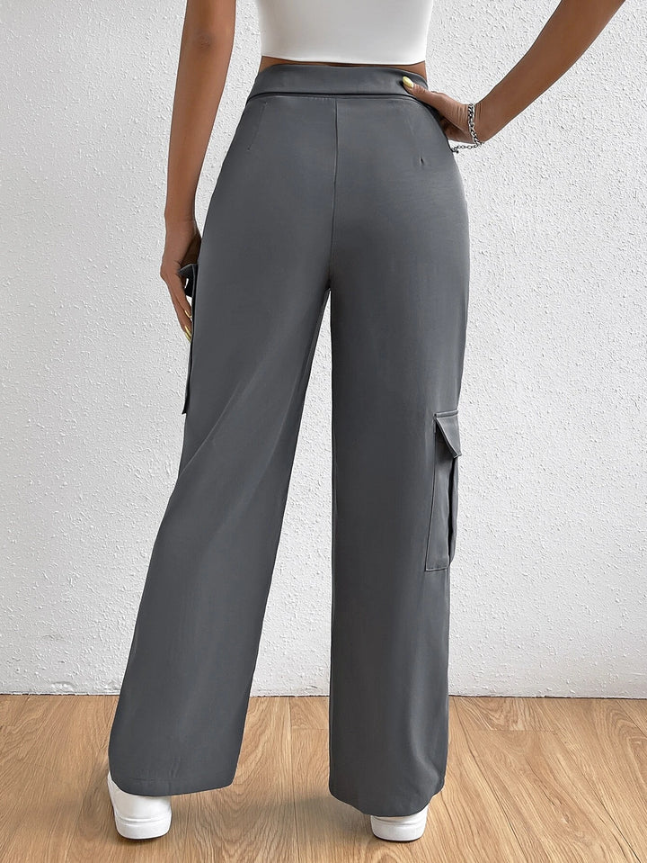 High Waist Regular Fit Cargo Pants