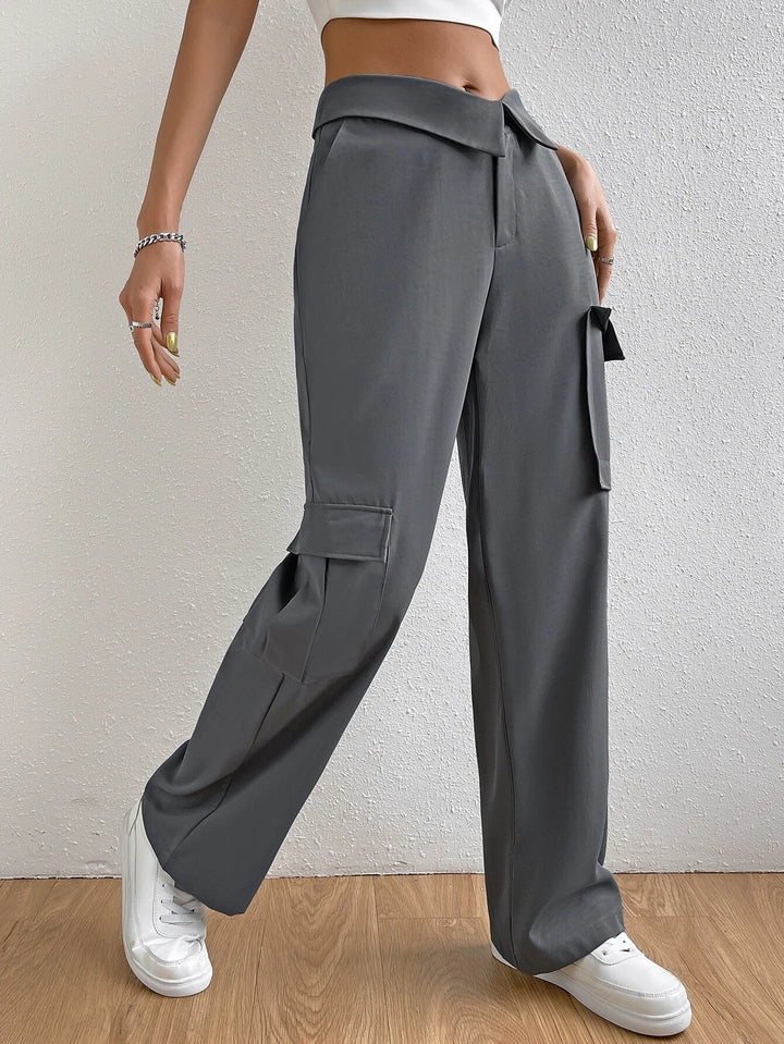 High Waist Regular Fit Cargo Pants