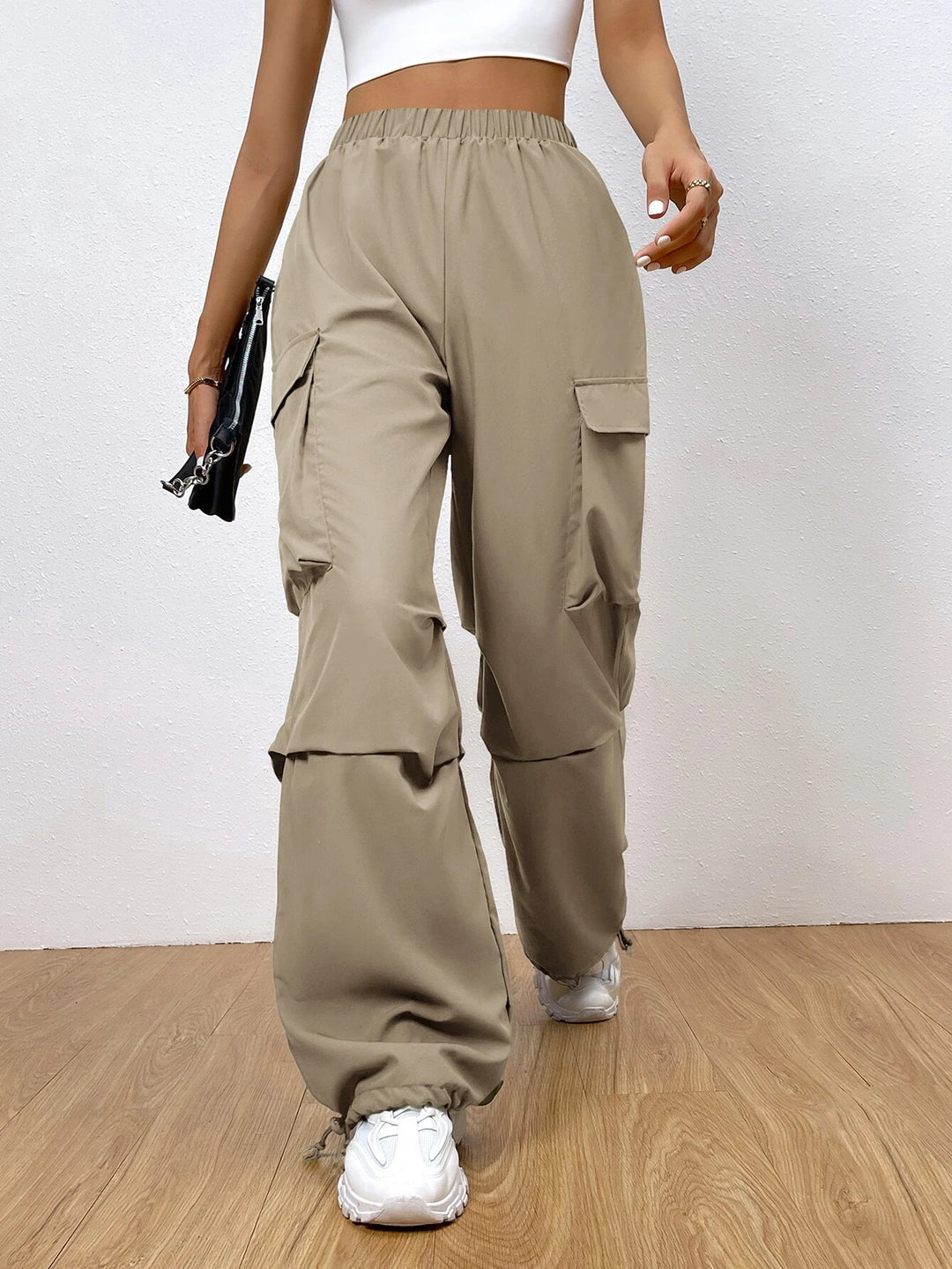 Flap Pocket Side Hem Cargo Pants