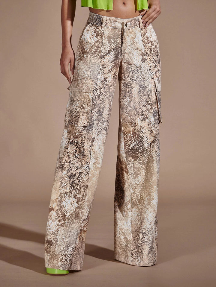 Loose Printed Cargo Pants