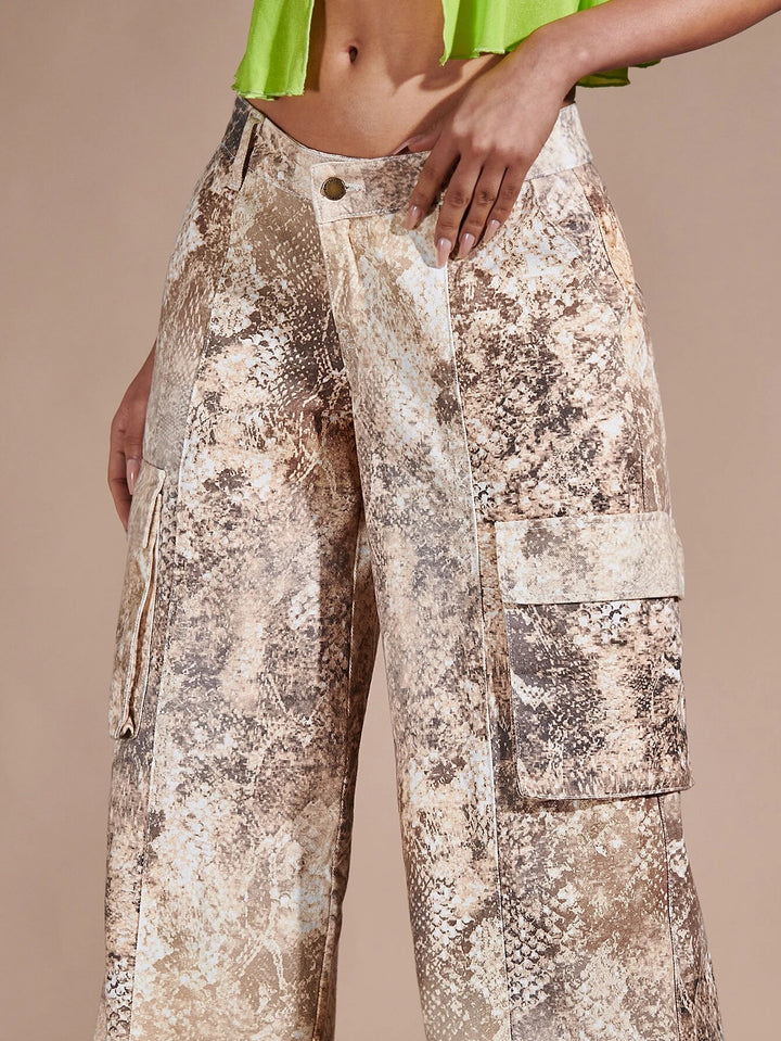 Loose Printed Cargo Pants