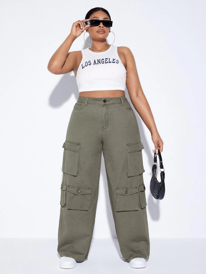 Cargo Jeans With Elevated Waist