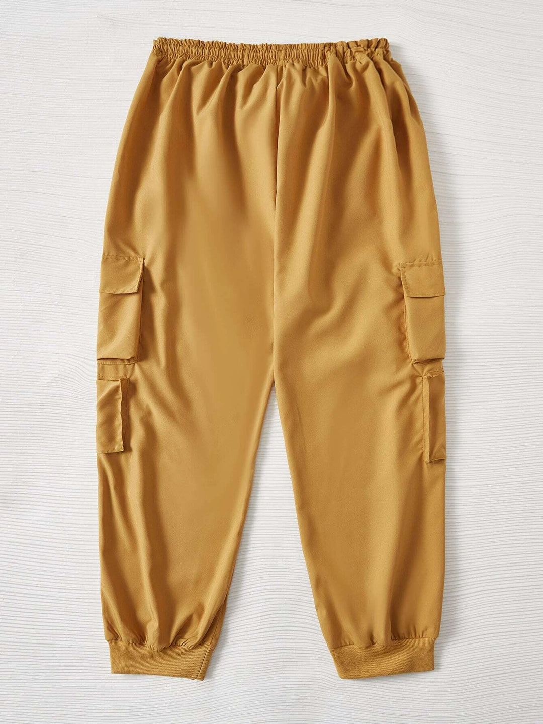 Flap Pocket Drawstring Cropped Cargo Pants