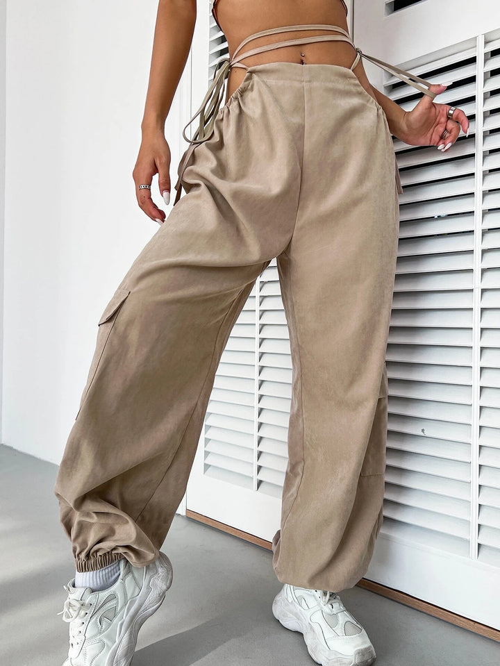 Comfort Waist Drawstring Cargo Pants