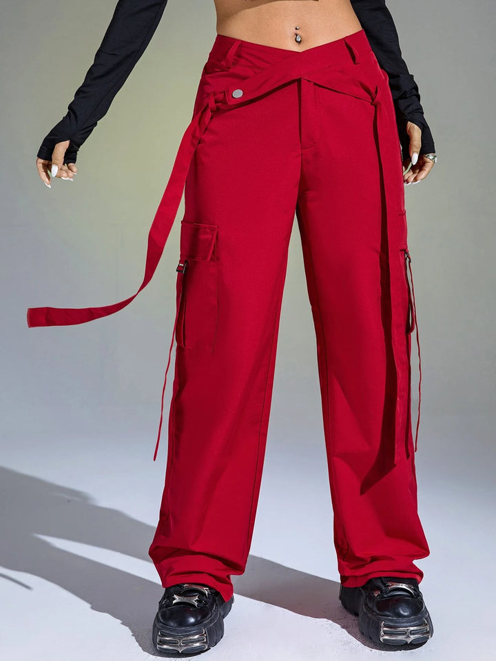 Long Length Zipper Closure Cargo Pants