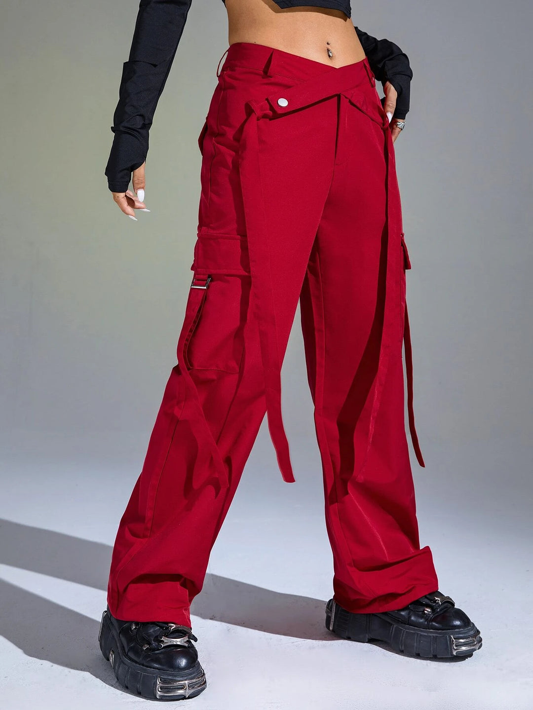 Long Length Zipper Closure Cargo Pants