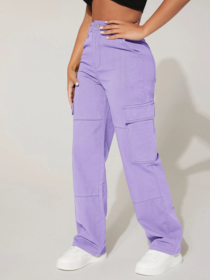 High Waist Cargo Jeans