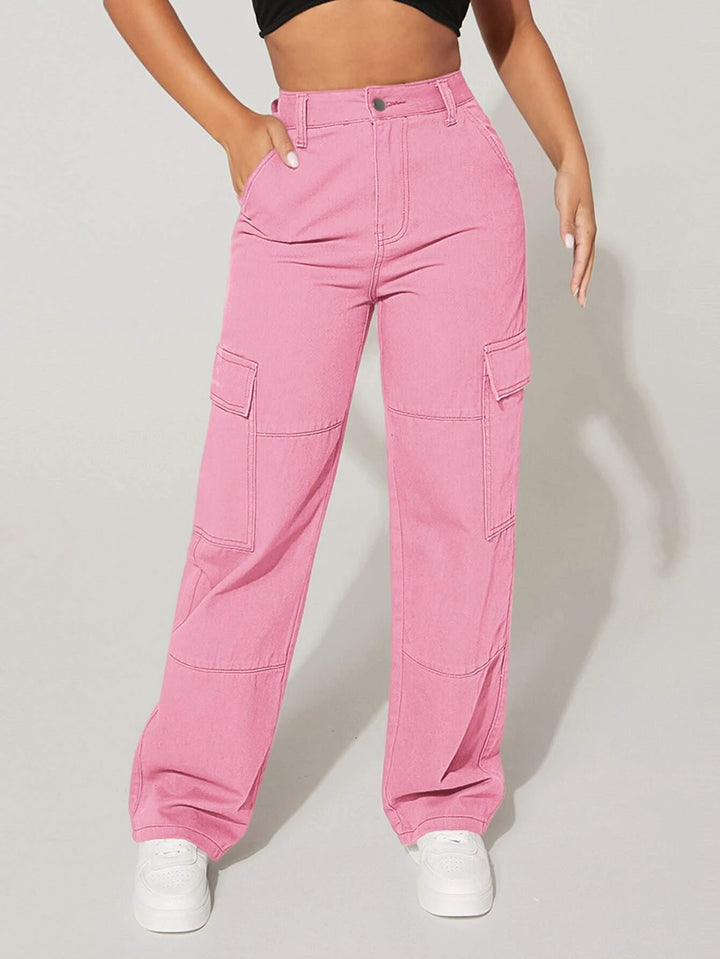 High Waist Cargo Jeans