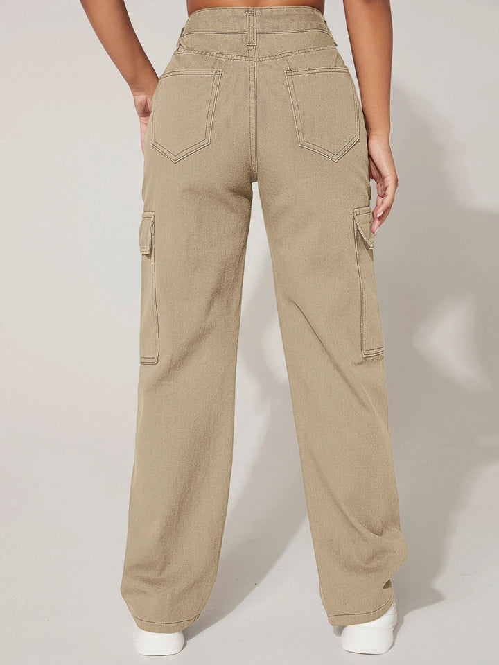 High Waist Cargo Jeans