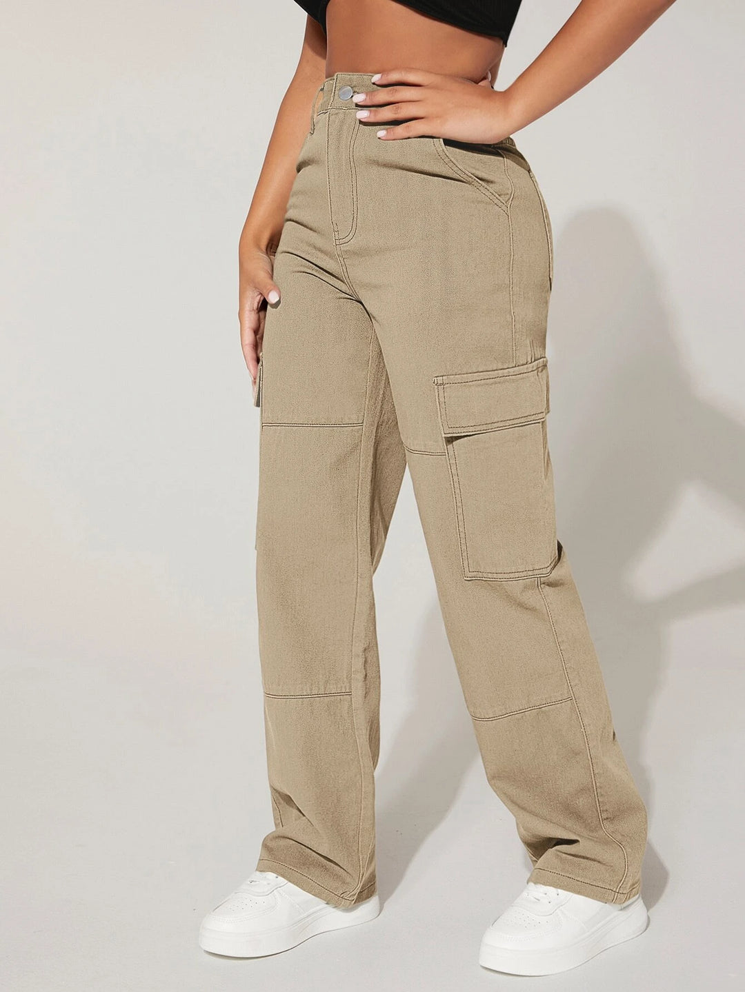 High Waist Cargo Jeans