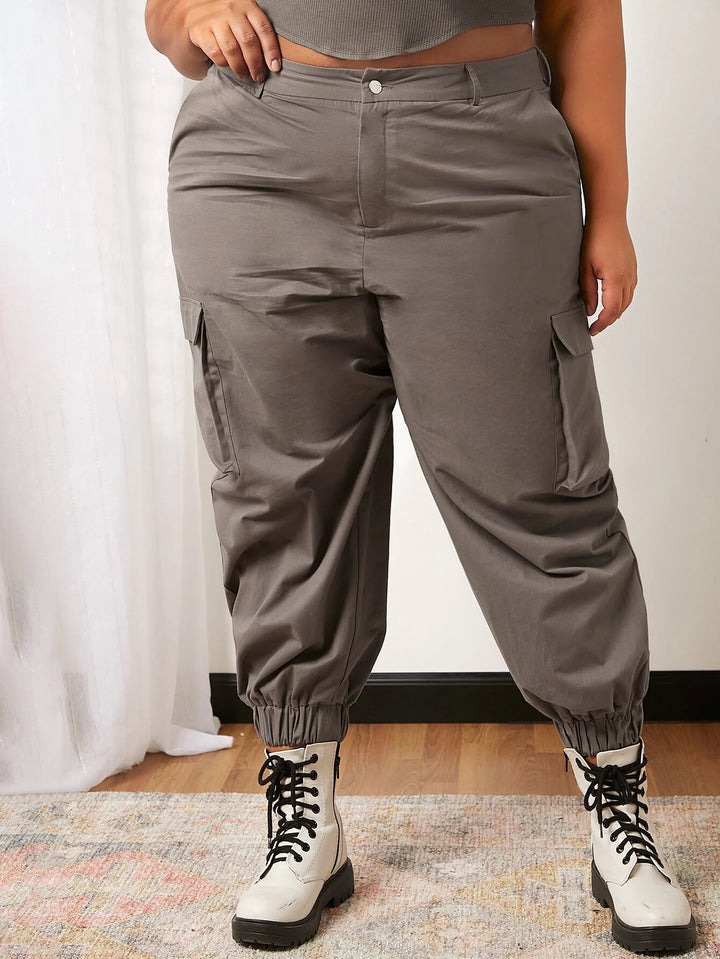 Plus Flap Pocket Side Cargo Pants