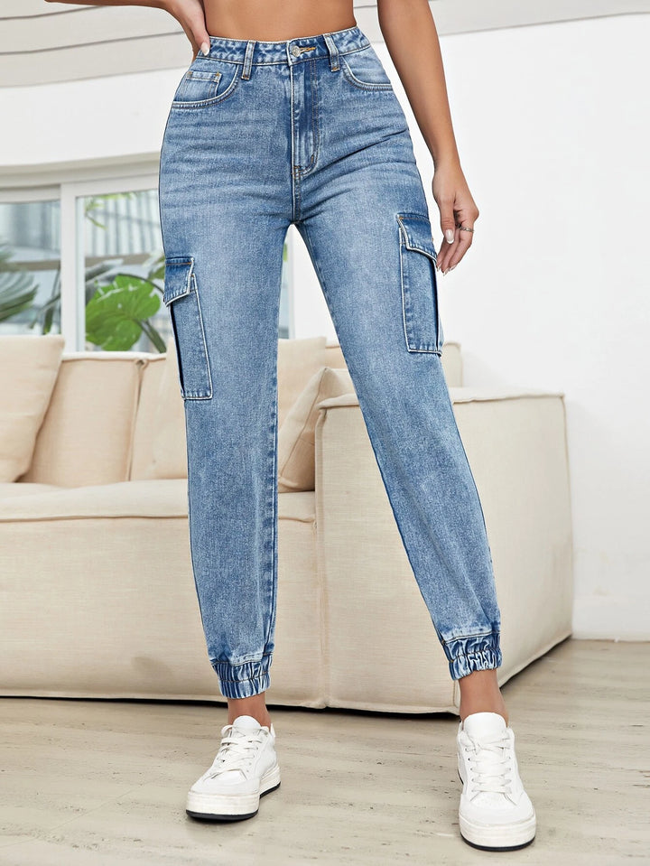 Flap Pocket Side Jogger Jeans