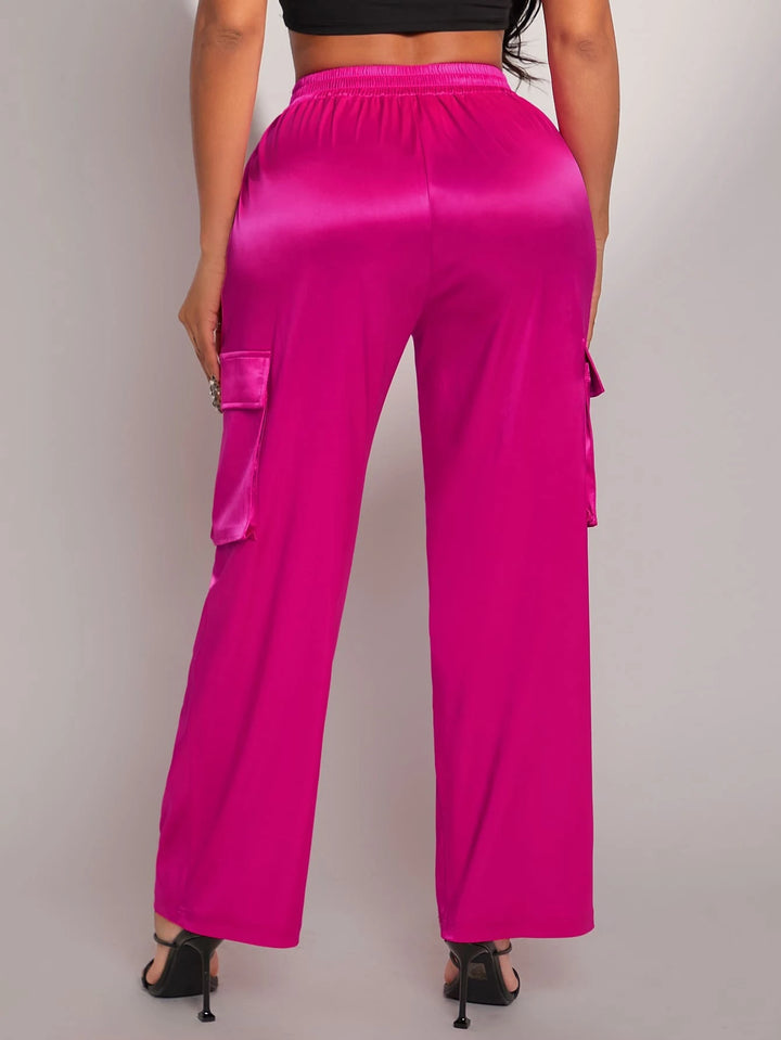 Drawstring Waist Satin Pants