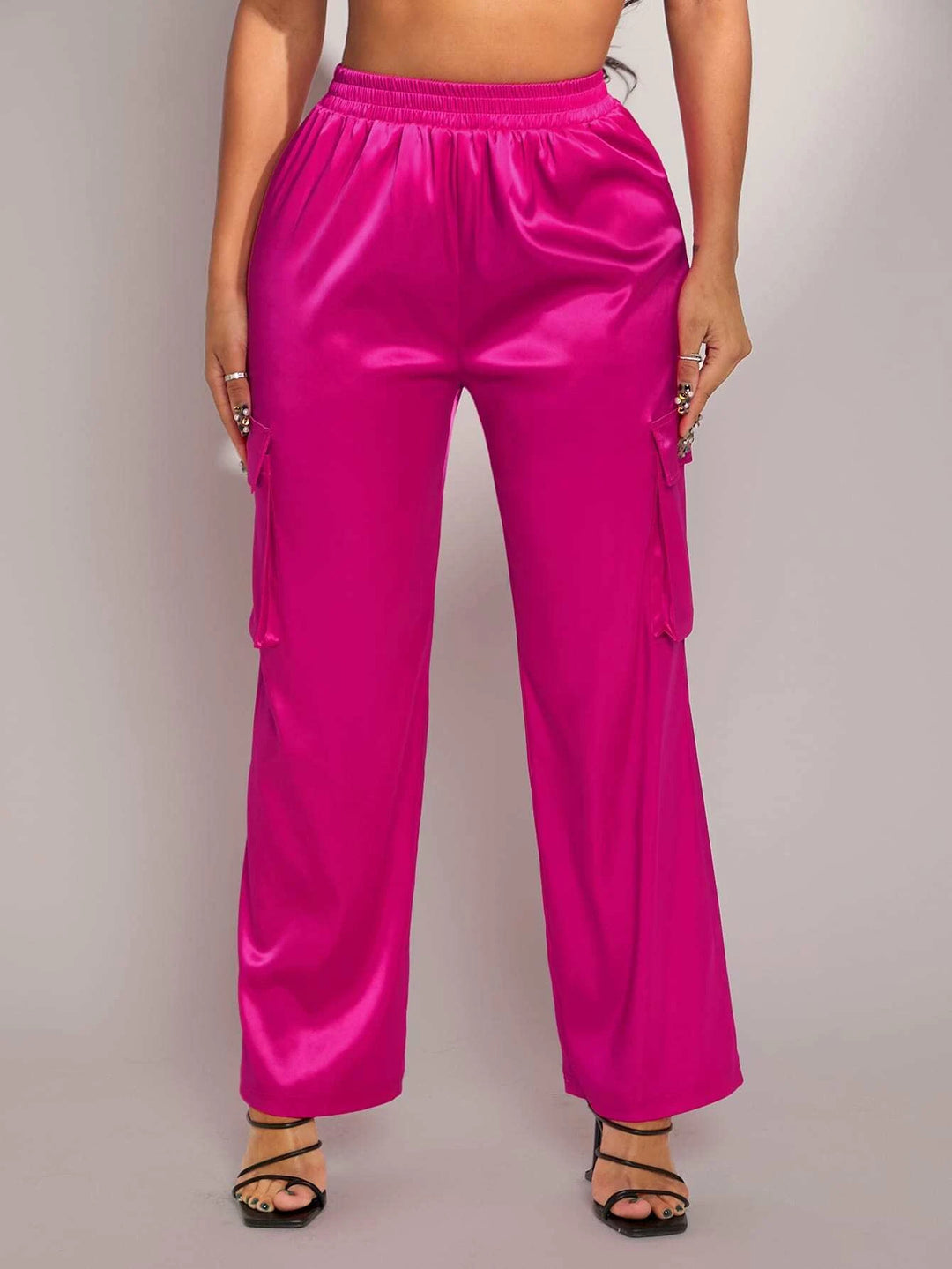 Drawstring Waist Satin Pants