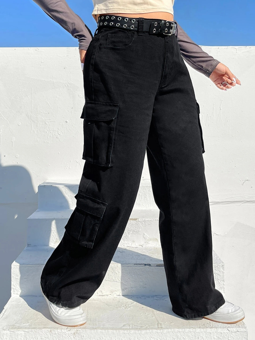Side Pocket Cargo Pants Without Belt