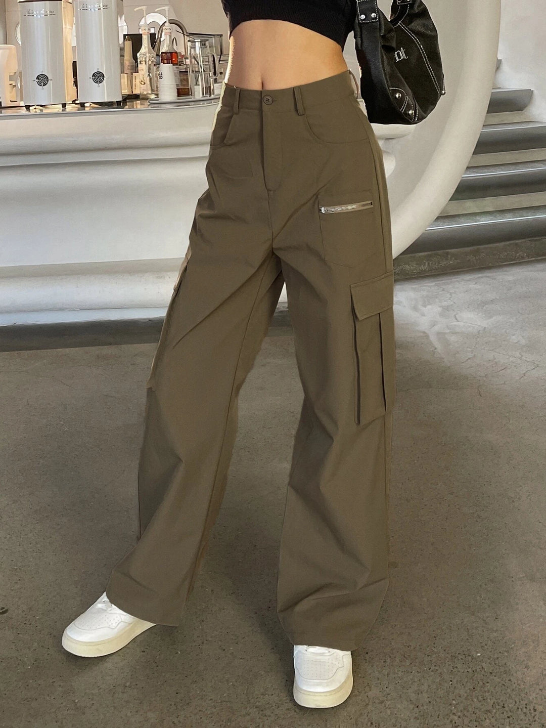 Plain Flap Side Pocket Cargo Pants