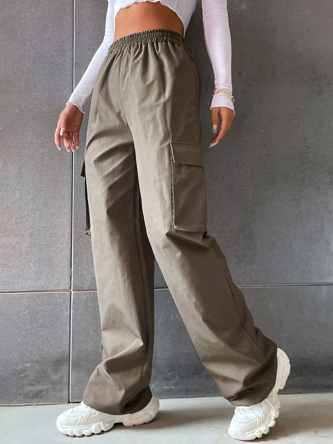 High Waist Pocket Cargo Pants